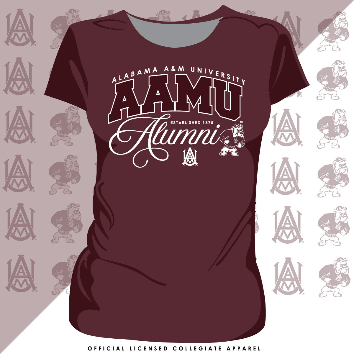 Alabama A&M | FANCY ALUMNI Maroon Ladies Tees -Z-