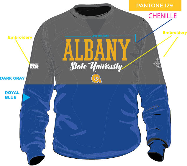 ALBANY ST. | The GRAD | GRAY & ROYAL Unisex Sweatshirt