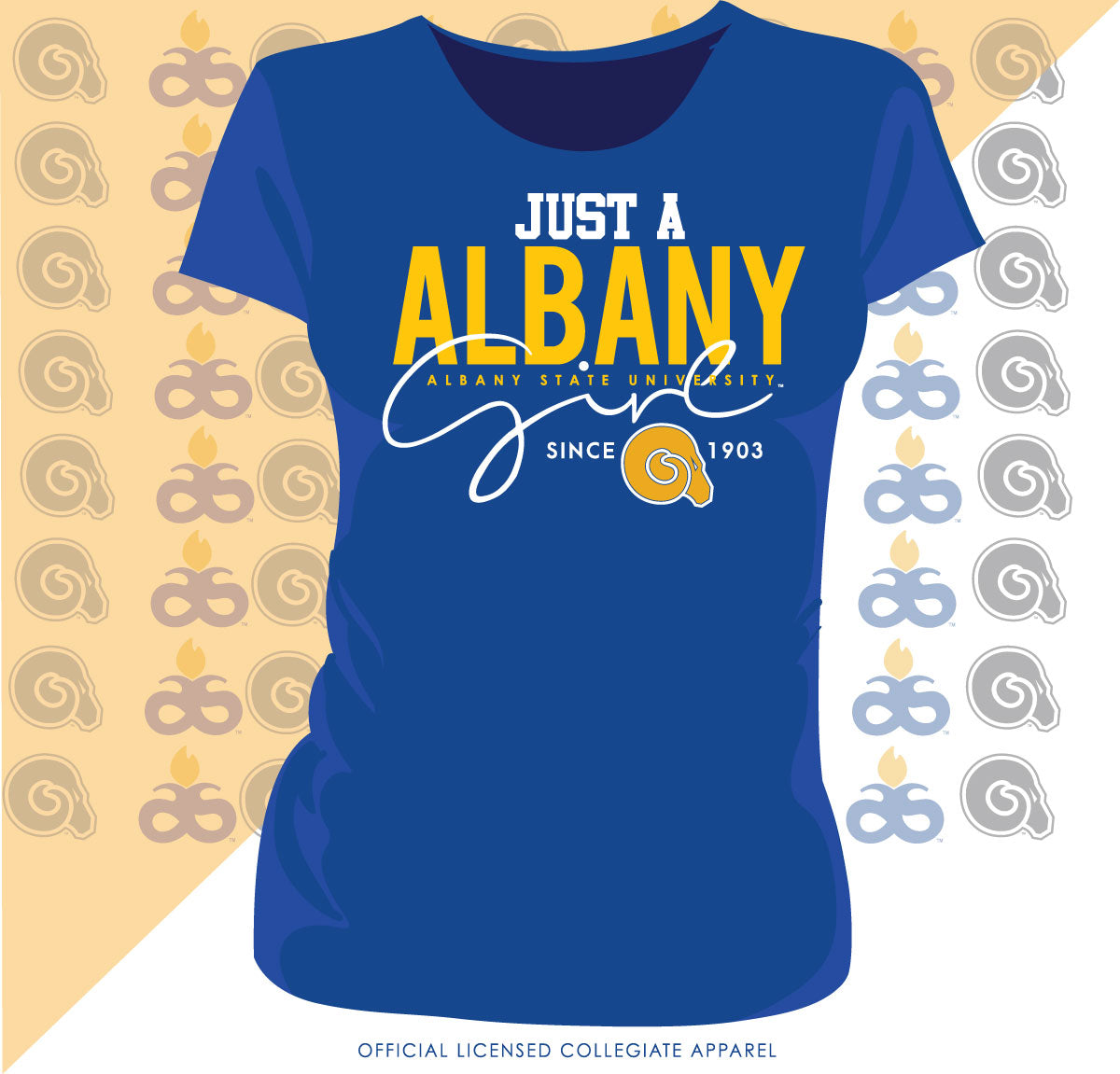 ALBANY ST. | JUST A GIRL Royal Blue Ladies Tees -Z-