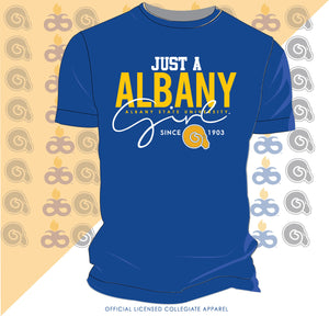 ALBANY ST. | JUST A GIRL Royal Blue Unisex  Tees -Z-