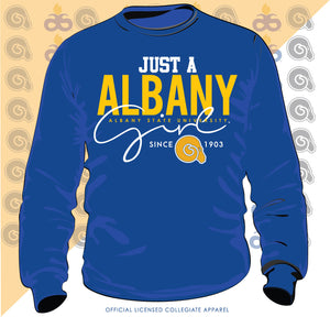 ALBANY ST. | JUST A GIRL Royal Blue Unisex Sweatshirt -Z-