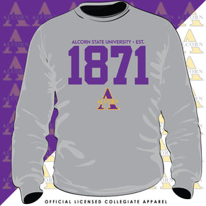 ALCORN STATE | Vintage EST. Gray Unisex Sweatshirt (N)