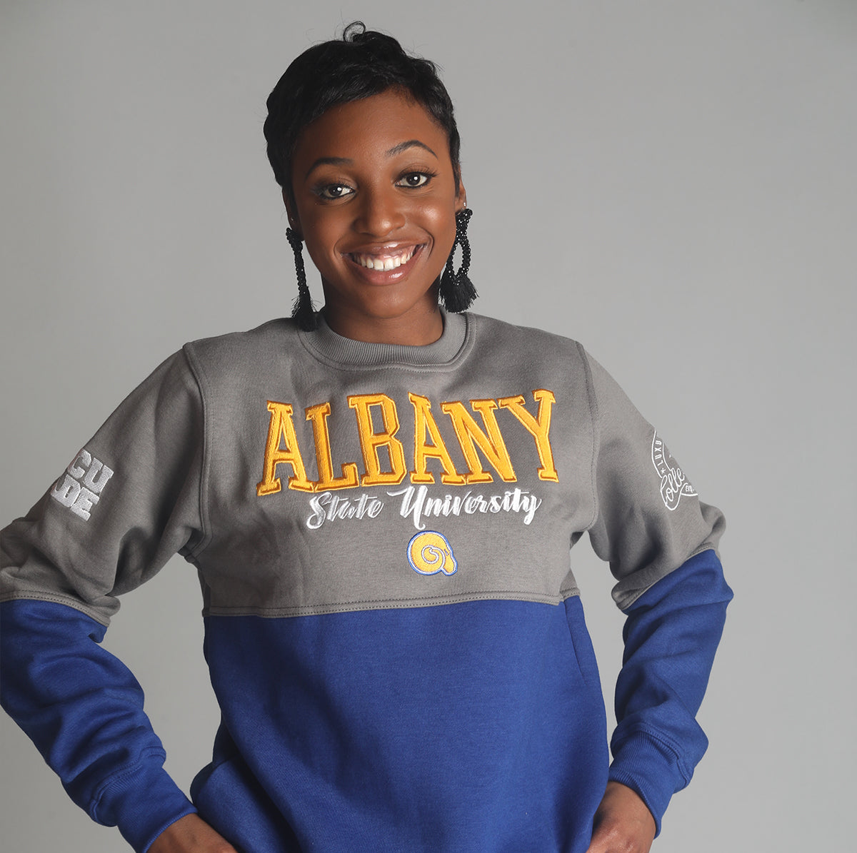 ALBANY ST. | The GRAD | GRAY & ROYAL Unisex Sweatshirt