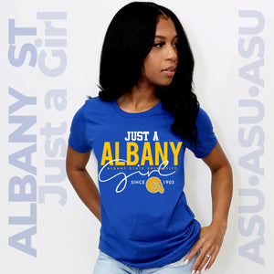 ALBANY ST. | JUST A GIRL Royal Blue Ladies Tees -Z-