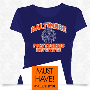 Baltimore Polytechnic Institute | SEAL LOGO Navy Ladies Tees (Z)