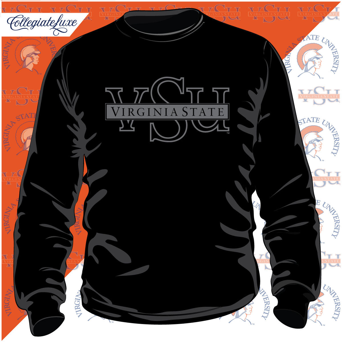 Virginia State  | VSU  Celebrate BHM ALL BLACK 3D PUFF INK Sweatshirt (z)