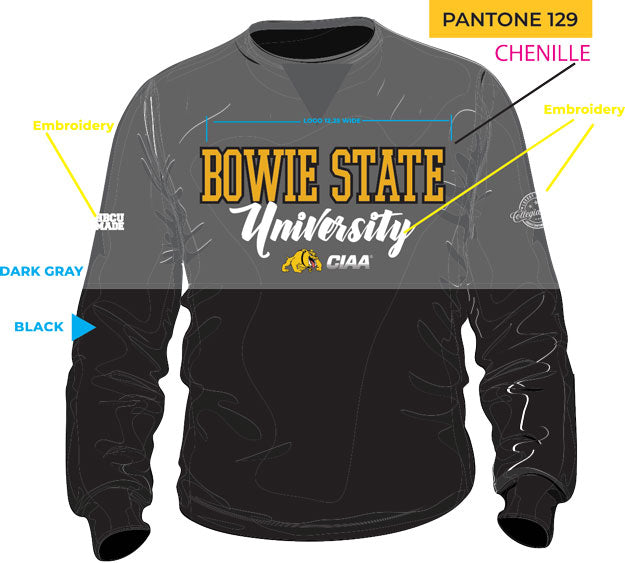 BOWIE ST | THE GRAD | GRAY & BLACK Unisex Sweatshirt