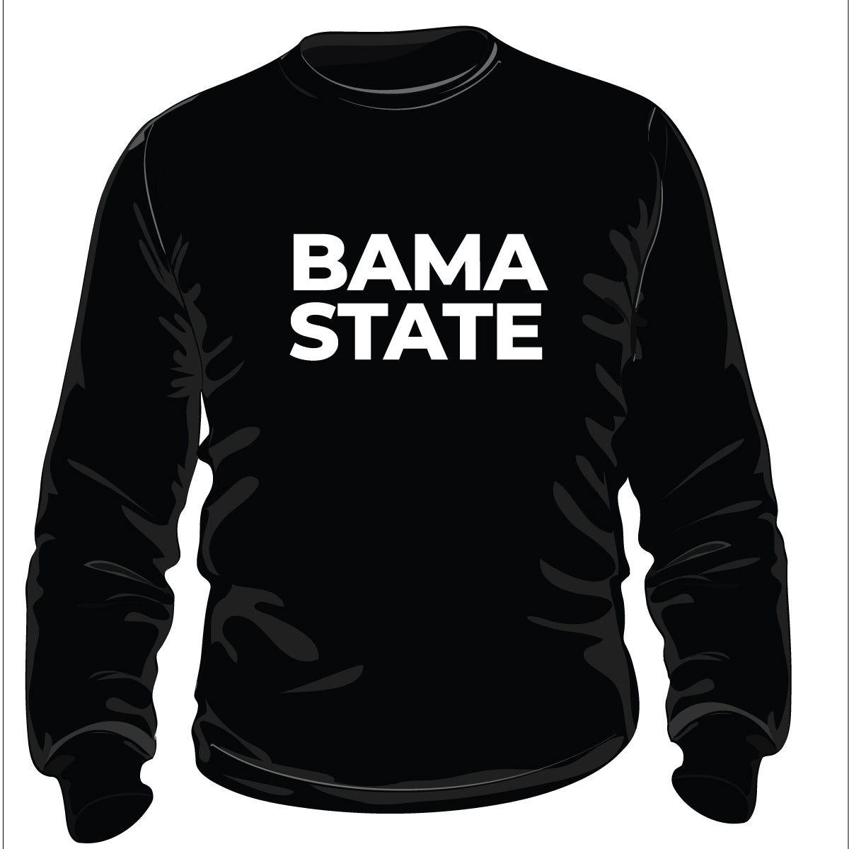 ALABAMA ST. |  BAMA STATE Black Unisex Sweatshirt -Z-