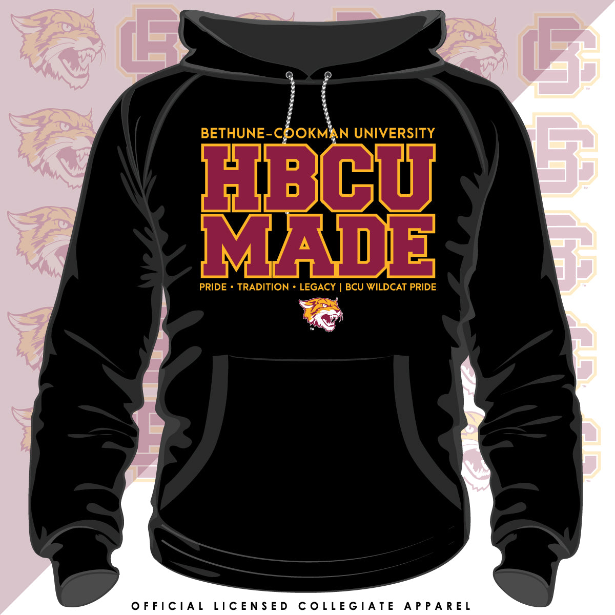 Bethune-Cookman | HBCU MADE Black Unisex Hoodies (**)