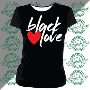 BLACK LOVE  | BLACK LADIES TEES w/ RED HEART