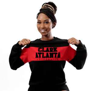 CLARK ATLANTA.  - 2 TONE ( Chenille & Embroidery  ) UNISEX SWEATSHIRT