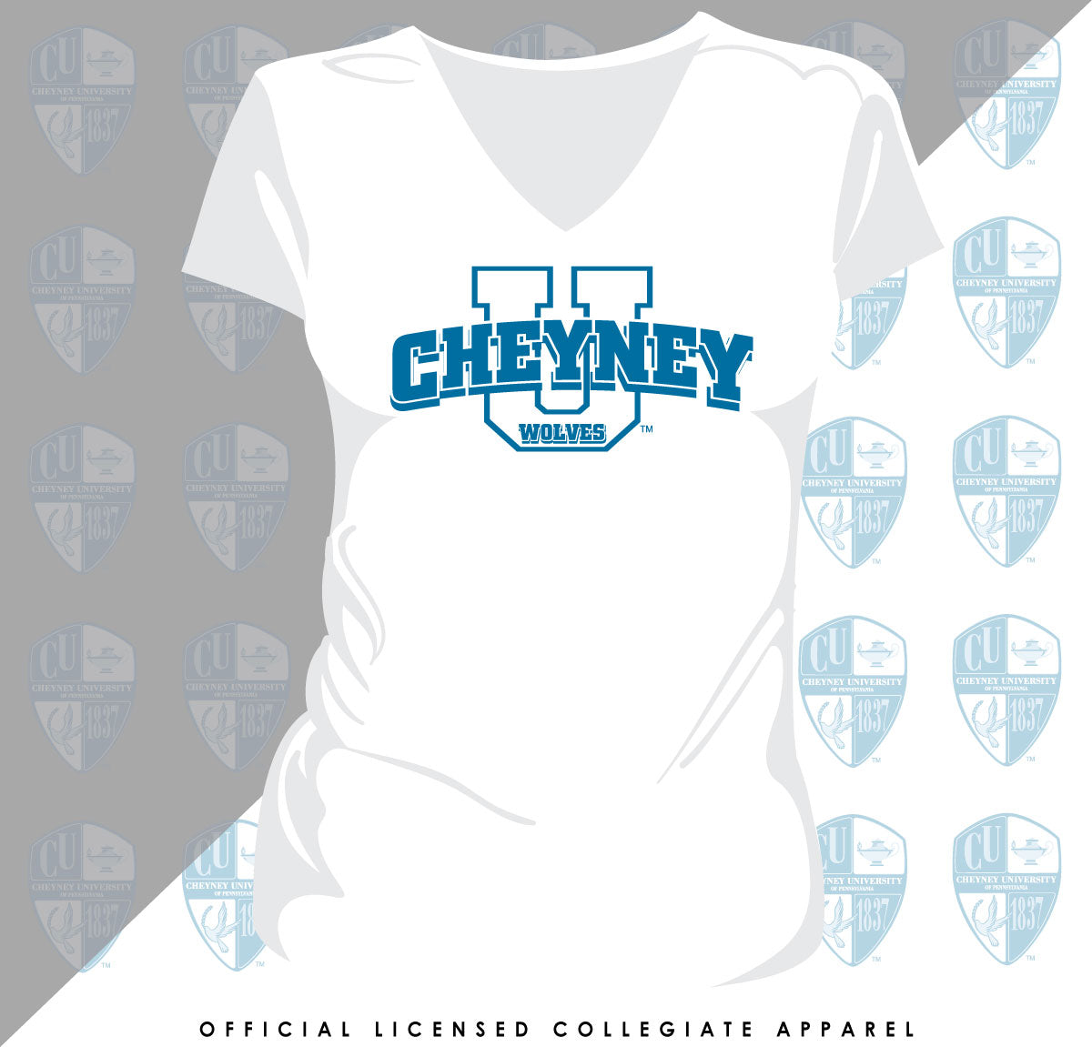 Cheyney University | Univ. Arch White Ladies Tees (N)