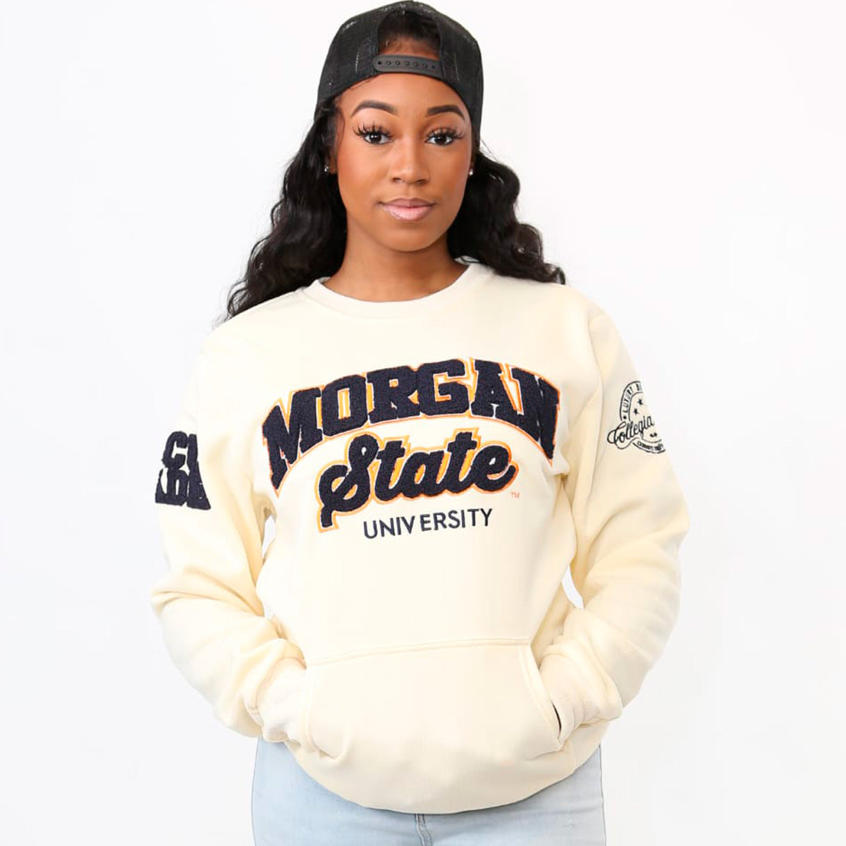 Morgan State | Chenille ARCH  | Cream UNISEX SWEATSHIRT