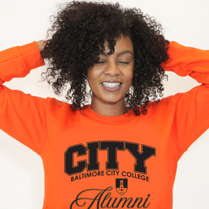 BALTIMORE CITY COLLEGE | FANCY ALUMNI Orange Unisex Sweatshirt (DK)