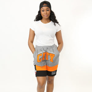 CITY  |  G.O.A.T  SHORTS  | GRAY, BLACK & Orange (z)