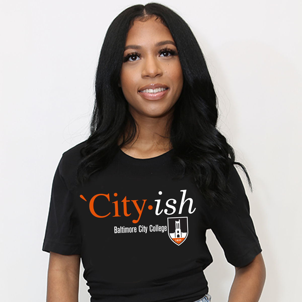 BALTIMORE CITY COLLEGE  | CITY-ISH Black Ladies tee (z)