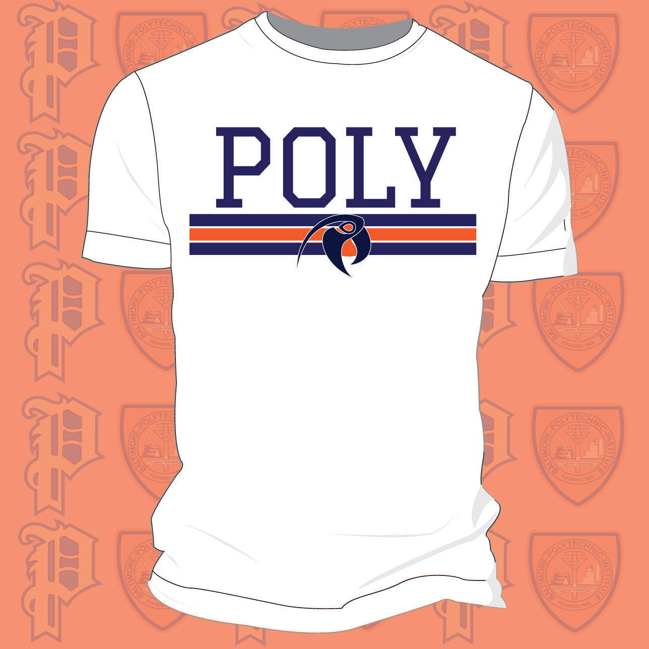 Baltimore Polytechnic Institute | POLY COACH SB White Unisex Tees (Z)