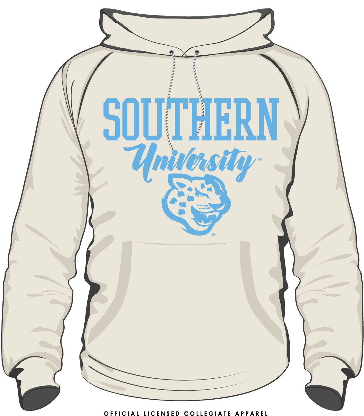 SOUTHERN UNIV. | PRINTED CREAM | Unisex HOODIE -Z-