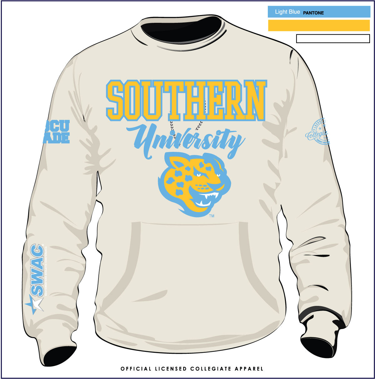 Pre Order ( Ship Feb 15) SOUTHERN  UNIV | SWAC CREAM Chenille Sweatshirt -aja