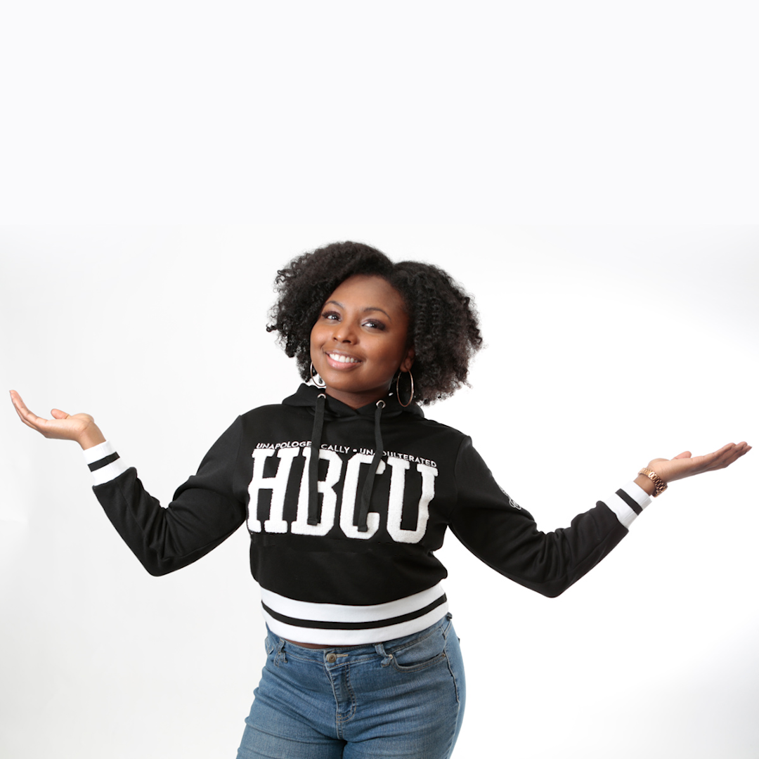 CROP HBCU MADE | BLACK (Chenille) | HOODIE