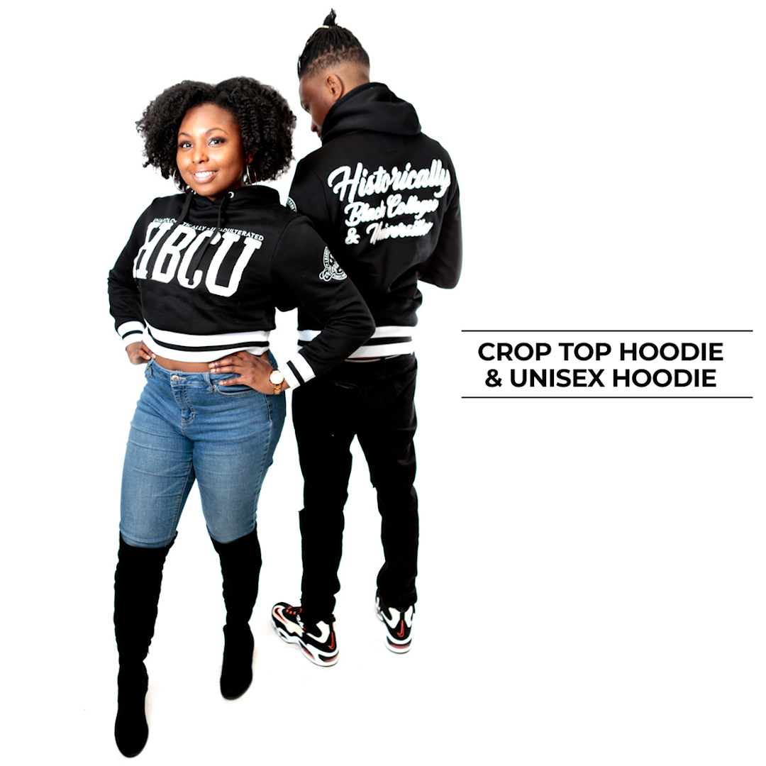 CROP HBCU MADE | BLACK (Chenille) | HOODIE