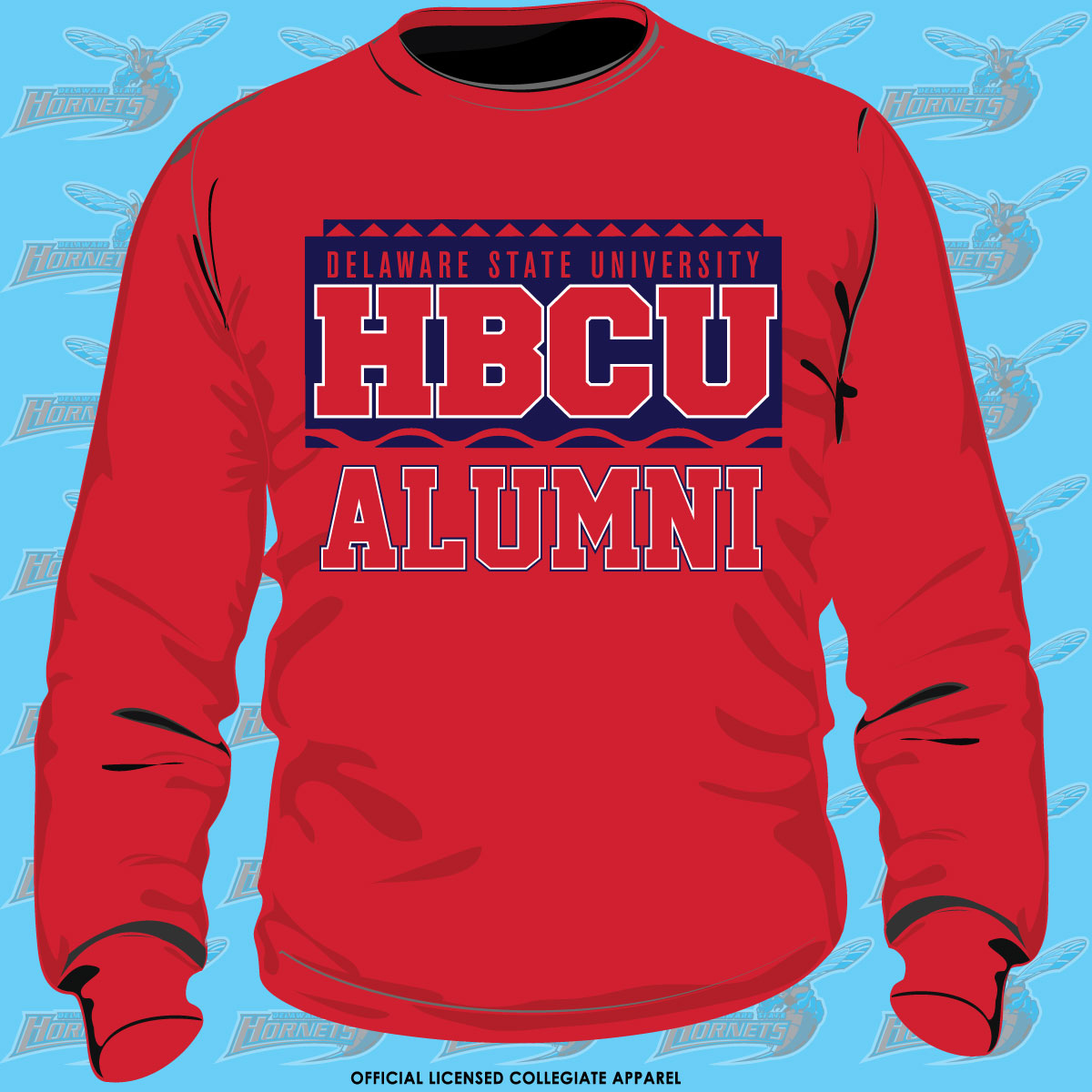 Del State | 90s ALUMNI Red Unisex Sweatshirt (aja)