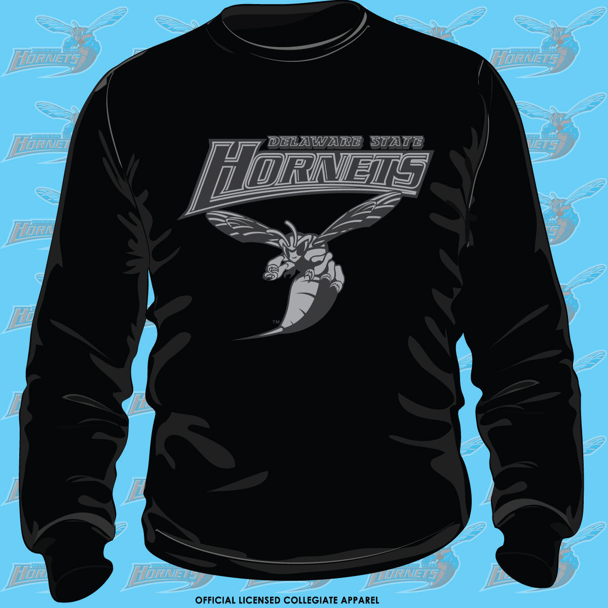 Del State | Celebrate BHM | 3D Puff Ink All Black Unisex Sweatshirt -Z-