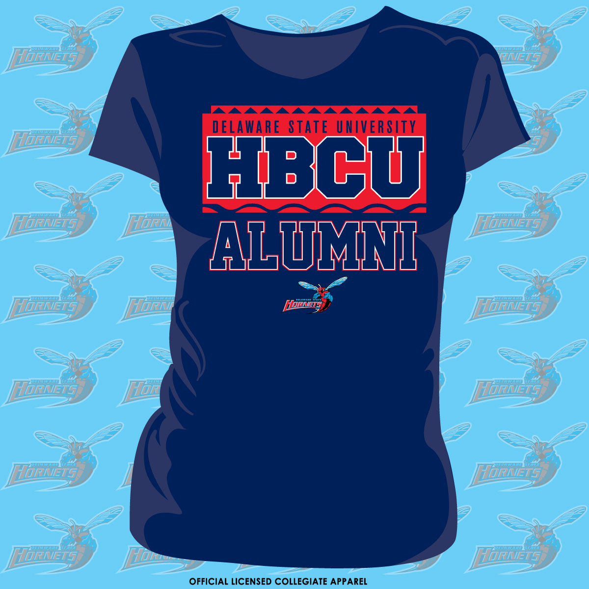 Del State | 90s ALUMNI Navy Ladies Tees (aja)