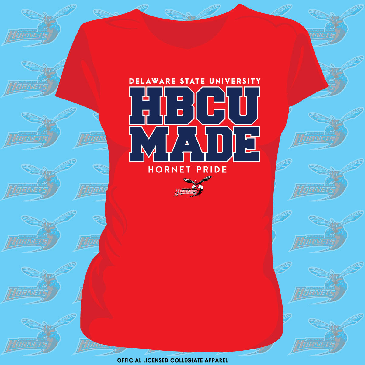 Del State | HBCU MADE Red Ladies Tee (Z)