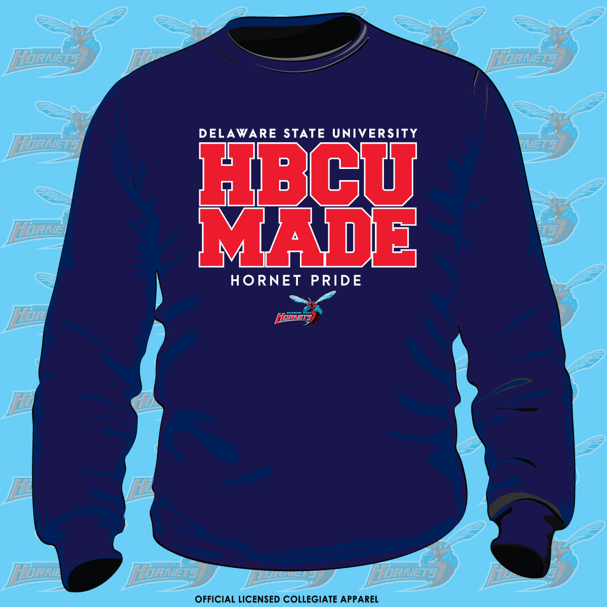 Del State | HBCU MADE Navy Unisex Sweatshirt (aja)