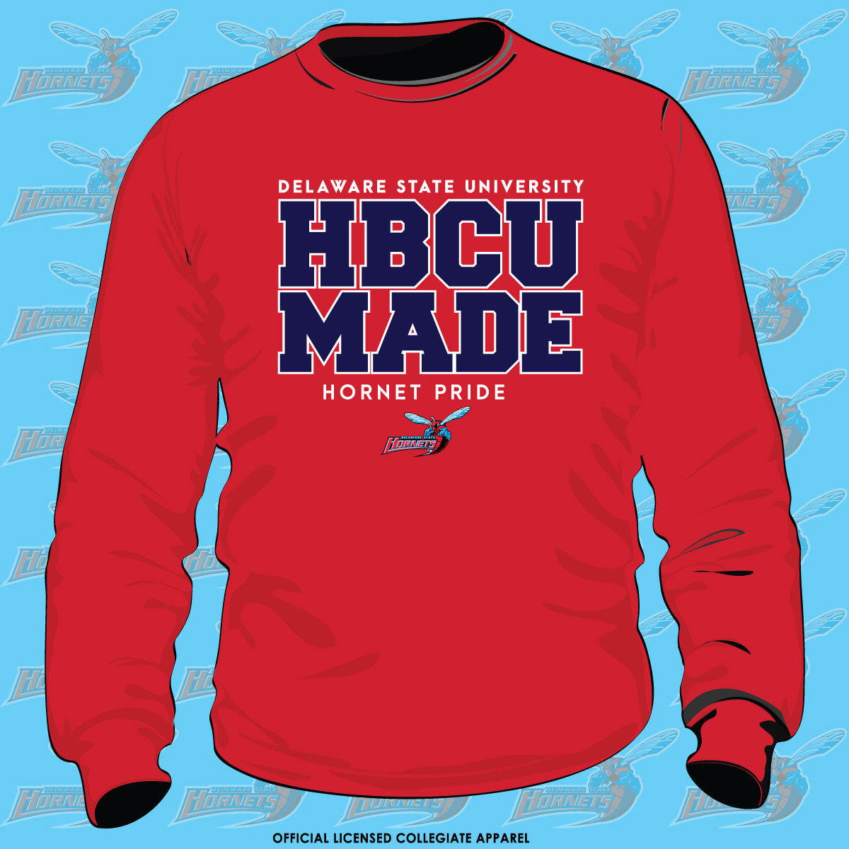 Del State | HBCU MADE Red Unisex Sweatshirt (Z)