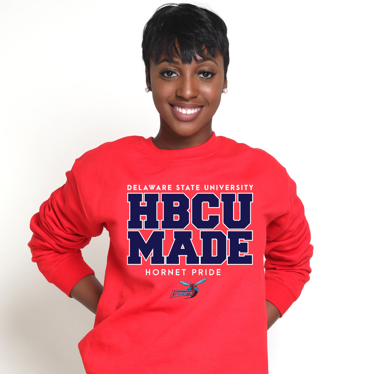 Del State | HBCU MADE Red Unisex Sweatshirt (aja)