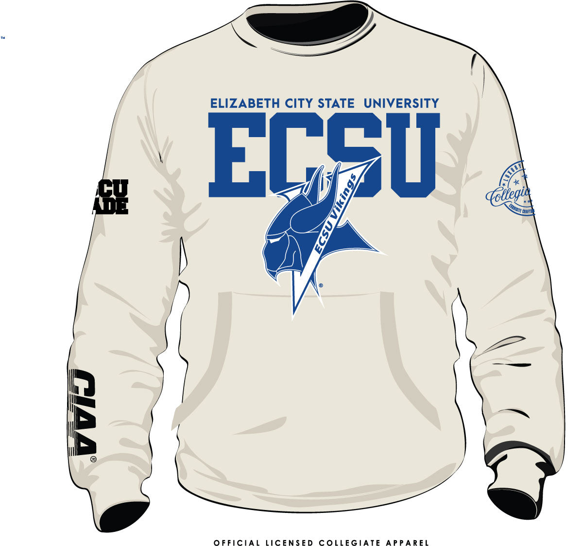 ECSU | CIAA 2024 CREAM Chenille Sweatshirt -aja