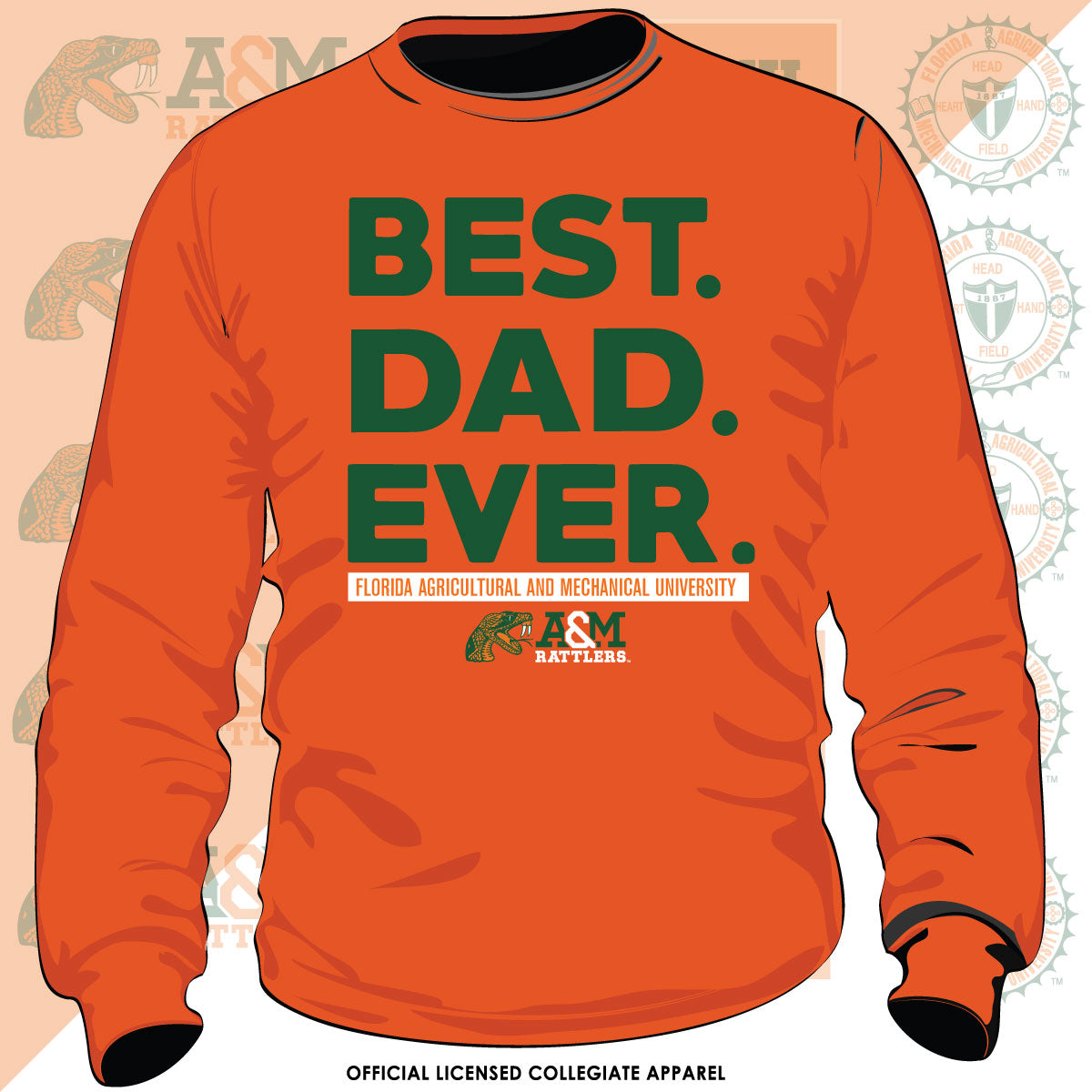 FAMU | BEST "DAD" EVER Unisex Orange Sweatshirt (z)