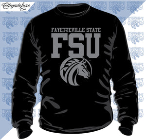 Fayetteville State |  Celebrate BHM |  3D PUFF INK ALL BLACK Sweatshirt (z)