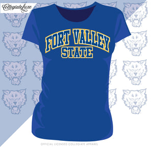 FVSU | UNIV. ARCH  Royal Blue Ladies Tees (Z)