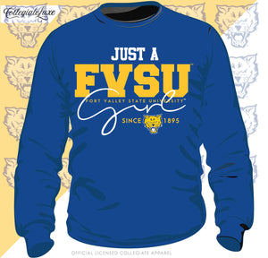 FVSU | Just A FVSU Girl Royal Blue Unisex Sweatshirt -Z-