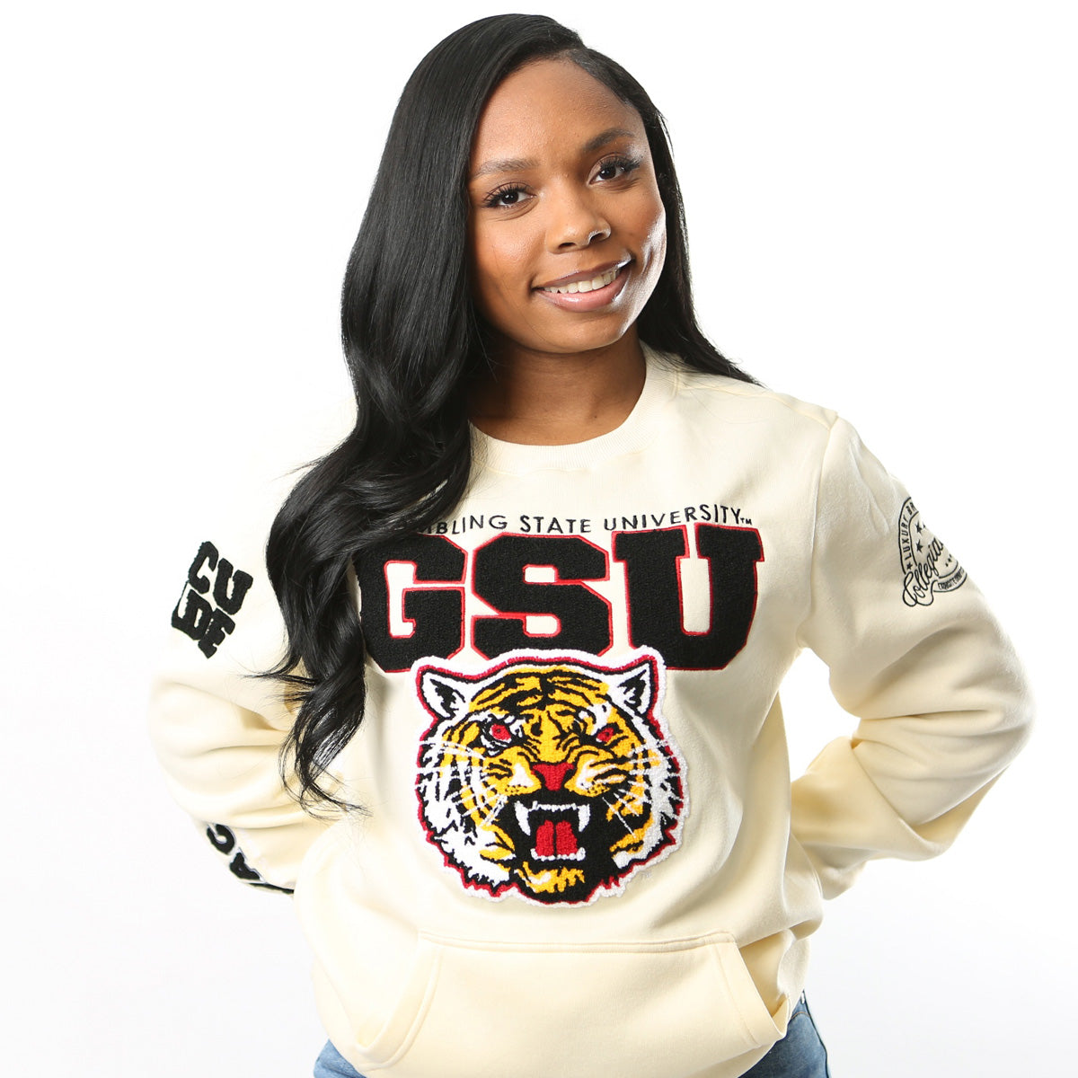 Grambling State Cream Chenille Sweatshirt -(L**