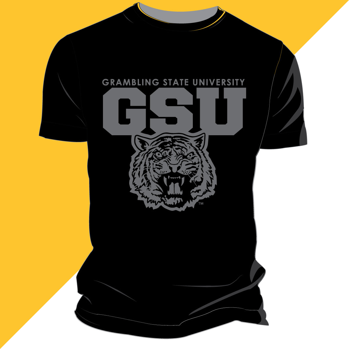 Grambling State | 3D Tiger Puff Black Unisex Tshirt (**)