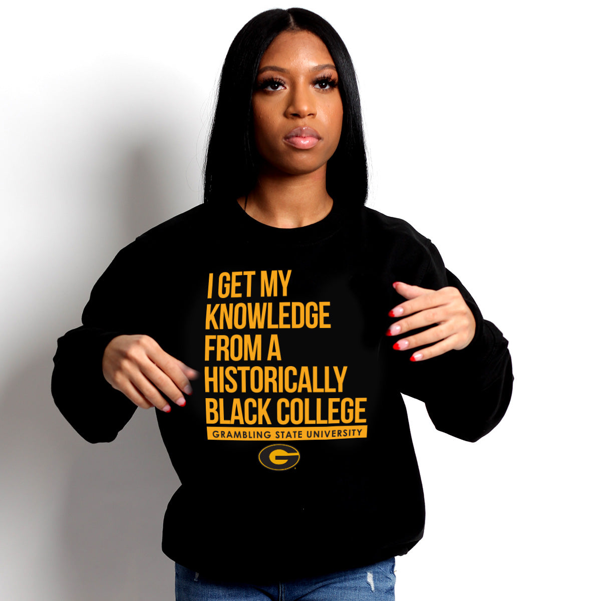 Grambling State | KNOWLEDGE Black Unisex Sweatshirt (j)