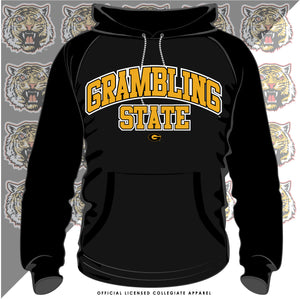 Grambling State | GRAMBLING Arch Logo Black Unisex Hoodie (Z)