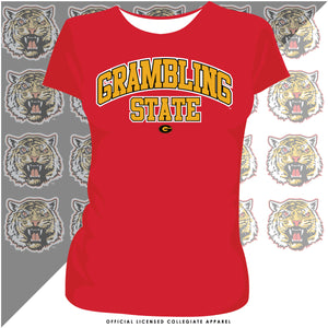GRAMBLING STATE | GSU Arch Logo | RED Ladies Tees (Z)