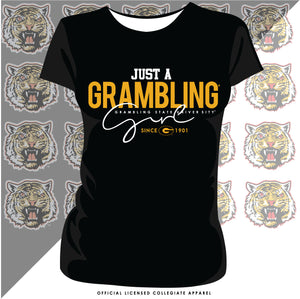 Grambling State | Just A Girl Black Ladies Tees (**)
