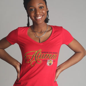 Grambling State | Super Fancy Alumni  RED Ladies Tee V-Neck (Z)