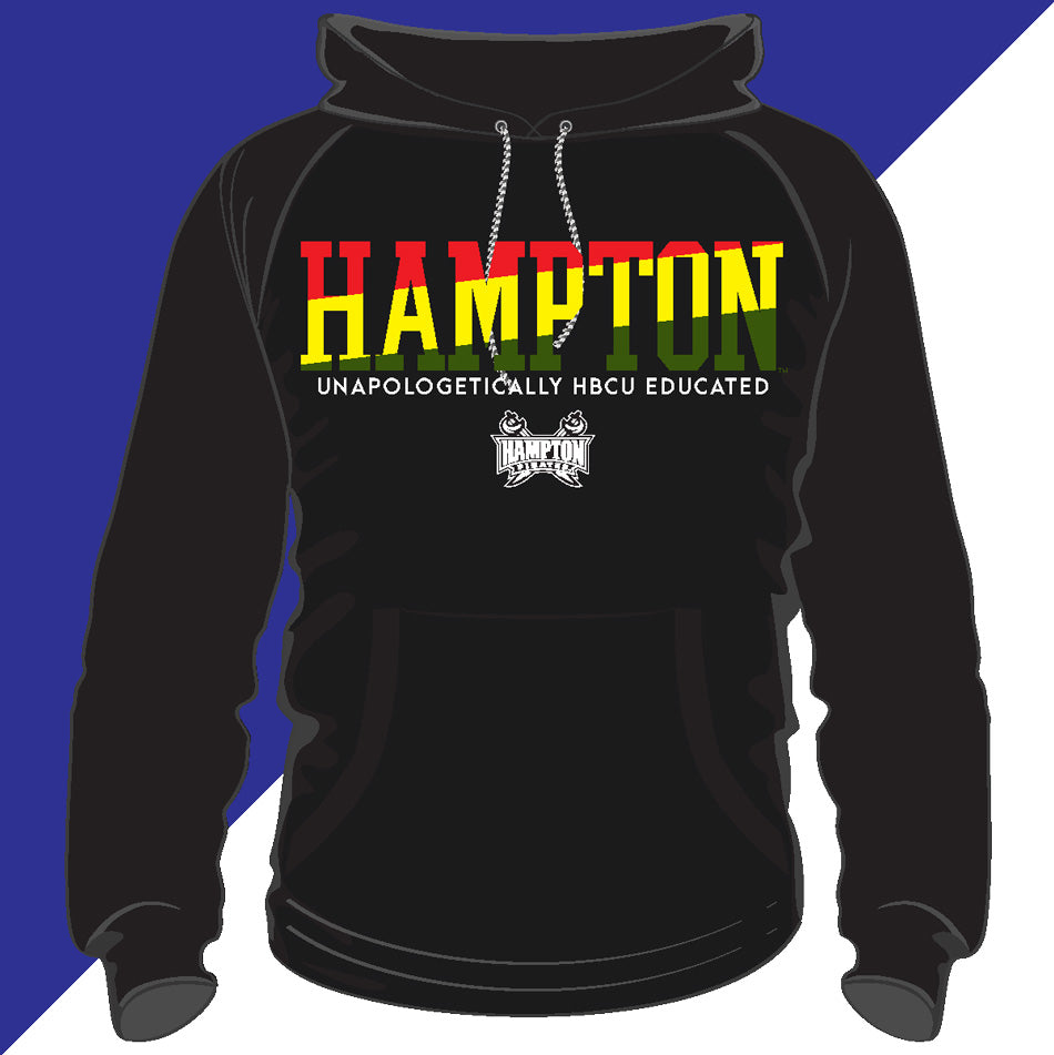 Hampton U | 1892 Selassie RASTA Colors Black Unisex Hoodies (Z)