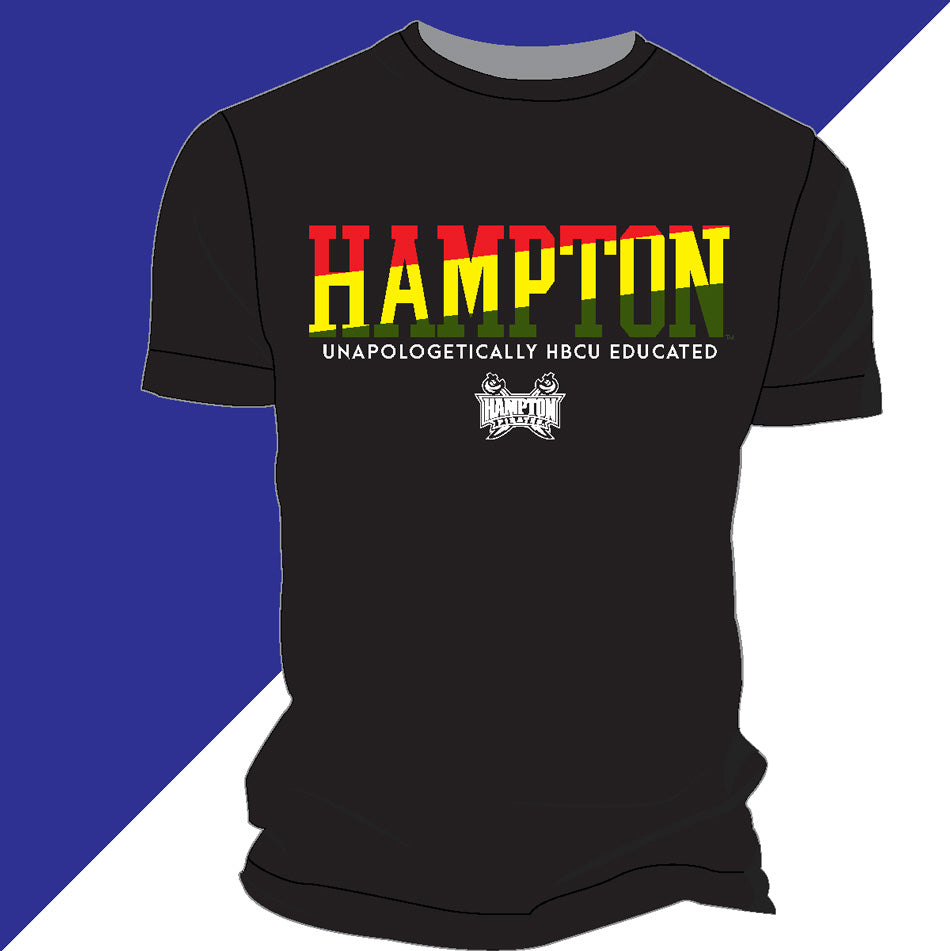 Hampton U | 1892 Selassie RASTA Colors Black Unisex Tees (Z)