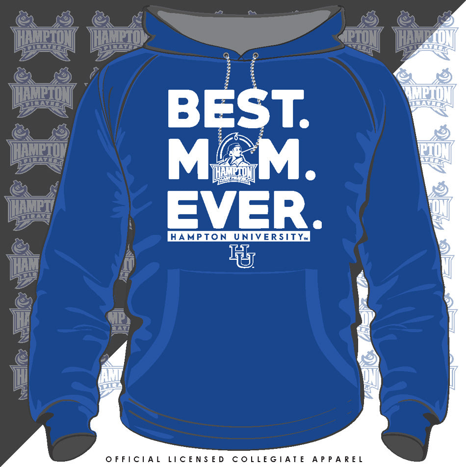 Hampton U | Best "MOM" Ever Royal Unisex Hoodie (**)