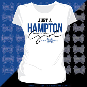 HAMPTON U | Just A Girl Ladies Tee (Z)