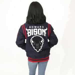 Howard Univ.|  VARSITY JACKET NAVY  UNISEX (aja)