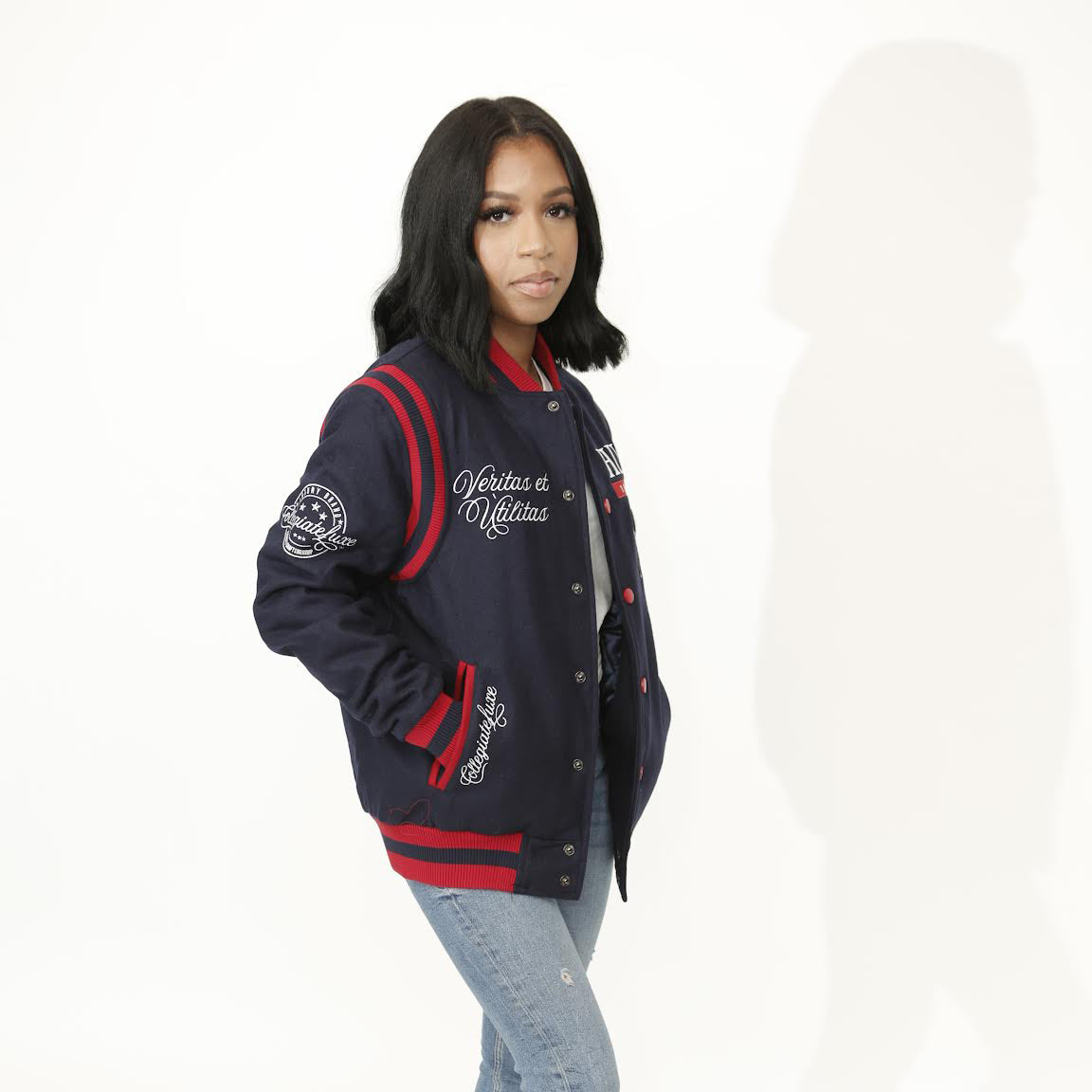 Howard Univ.|  VARSITY JACKET NAVY  UNISEX (aja)